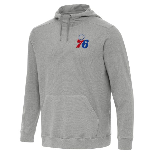 Antigua Philadelphia 76ers Heather Gray Fabulous Cloud Pullover Hoodie