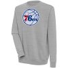 Antigua Philadelphia 76ers Fabulous Heather Gray Victory Crewneck Pullover Sweatshirt