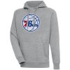 Antigua Philadelphia Trendy 76ers Heather Gray Victory Pullover Hoodie