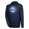 Antigua Philadelphia 76ers Heather Gorgeous Navy Action Pullover Hoodie