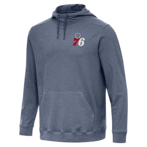 Antigua Philadelphia 76ers Heather Navy Cloud Trendy Pullover Hoodie