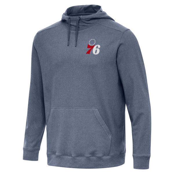 Antigua Philadelphia 76ers Heather Navy Cloud Trendy Pullover Hoodie