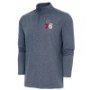 Antigua Philadelphia 76ers Heather Navy Trendy Hunk Quarter Zip Pullover Top