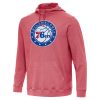 Antigua Philadelphia 76ers Unique Heather Red Cloud Pullover Hoodie