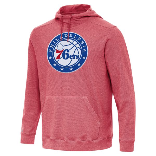 Antigua Philadelphia 76ers Unique Heather Red Cloud Pullover Hoodie
