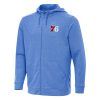 Antigua Philadelphia 76ers Heather Royal Effortless Full Zip Hoodie Jacket Fabulous