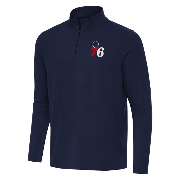 Antigua Philadelphia 76ers Navy Intent Quarter Fabulous Zip Top