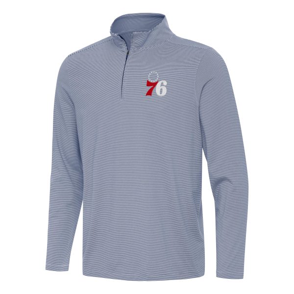 Antigua Philadelphia 76ers Navy Twine Quarter Zip Top Stylish