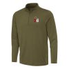 Antigua Elegant Philadelphia 76ers Olive Reprocess Quarter Zip Top