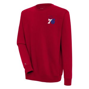 Antigua Philadelphia 76ers Red Victory Pullover Sweatshirt Gorgeous