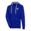 Antigua Philadelphia 76ers Royal Metallic Logo Elegant Victory Raglan Full Zip Hoodie