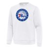 Antigua Philadelphia Stylish 76ers White Relevant Pullover Sweatshirt