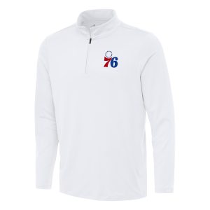 Antigua Philadelphia 76ers White Reprocess Quarter Eye - catching Zip Top