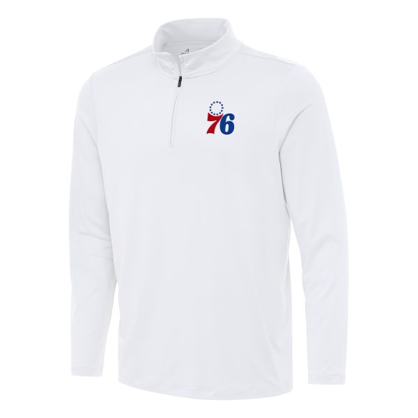 Antigua Philadelphia 76ers White Reprocess Quarter Eye - catching Zip Top