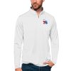 Antigua Philadelphia 76ers White Tribute Quarter Zip Pullover Stylish Top