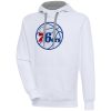 Antigua Premium Philadelphia 76ers White Victory Pullover Hoodie
