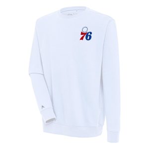 Antigua Philadelphia Gorgeous 76ers White Victory Pullover Sweatshirt
