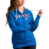 Antigua Philadelphia Premium 76ers Women's Blue Team Victory Full Zip Hoodie