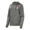 Antigua Philadelphia 76ers Women's Heather Charcoal Seeker Full Zip Hoodie Premium Jacket