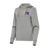 Antigua Philadelphia 76ers Trendy Women's Heather Gray Justice Pullover Hoodie