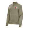 Antigua Chic Philadelphia 76ers Women's Olive Crush Quarter Zip Fleece Sweatshirt