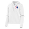 Antigua Philadelphia 76ers Women's White Contemporary Premium Quarter Zip Hoodie
