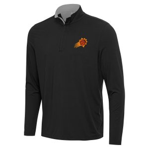 Antigua Phoenix Suns Black/Gray Content Elegant Quarter Zip Top