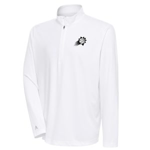 Antigua Phoenix Suns White Metallic Logo Tribute Quarter Trendy Zip Top
