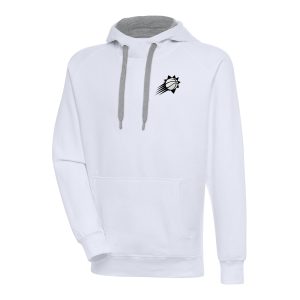 Antigua Phoenix Suns White Metallic Logo Victory Raglan Pullover Hoodie Fabulous