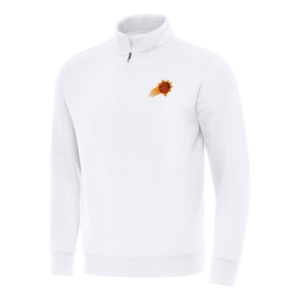 Antigua Phoenix Suns White Victory Quarter Zip Mock Fabulous Sweatshirt