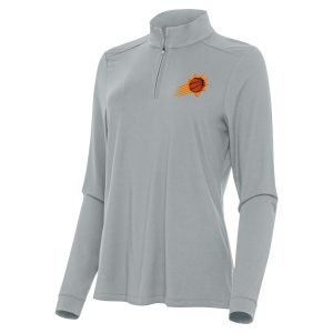 Antigua Phoenix Suns Elegant Women's Gray Intent Quarter Zip Top