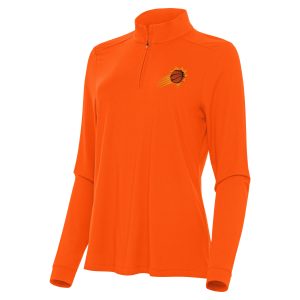 Antigua Phoenix Suns Women's Orange Intent Quarter Zip Trendy Top