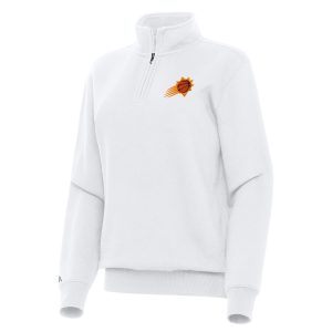 Antigua Stylish Phoenix Suns Women's White Victory Quarter Zip Sweatshirt