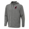 Antigua Portland Gorgeous Trail Blazers Heather Charcoal Effortless Full Zip Hoodie Jacket