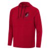 Antigua Portland Trail Blazers Heather Red Spikes Raglan Quarter Trendy Zip Hoodie