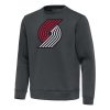 Antigua Elegant Portland Trail Blazers Pewter Relevant Pullover Sweatshirt