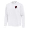 Antigua Portland Trail Blazers White Relevant Pullover Sweatshirt Eye - catching