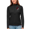 Antigua Portland Fabulous Trail Blazers Women's Black Tribute Half Zip Top