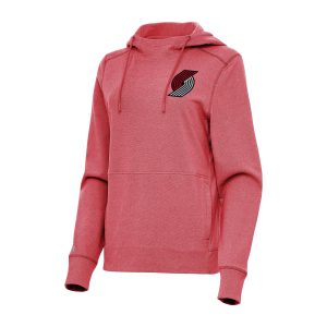 Antigua Portland Trail Blazers Women's Heather Red Justice Pullover Gorgeous Hoodie