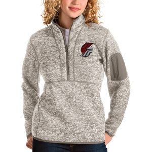 Antigua Portland Trail Chic Blazers Women's Natural Fortune Quarter Zip Pullover Jacket