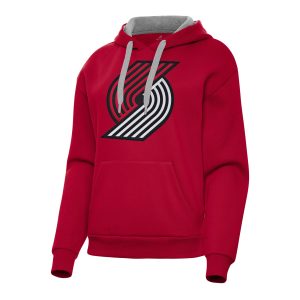Antigua Portland Trail Blazers Elegant Women's Red Victory Pullover Hoodie