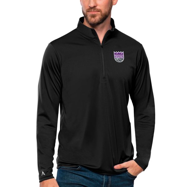 Antigua Sacramento Kings Black Tribute Quarter Zip Pullover Top Gorgeous