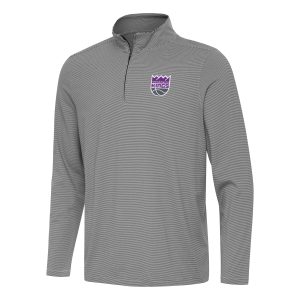 Antigua Sacramento Kings Black Twine Quarter Zip Top Stylish