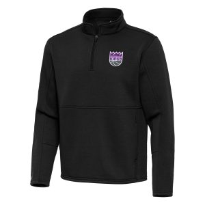 Antigua Unique Sacramento Kings Black Twist Quarter Zip Pullover Top