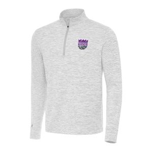 Antigua Premium Sacramento Kings Gray Cause Quarter Zip Top