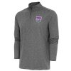 Antigua Sacramento Kings Heather Black Hunk Quarter Zip Pullover Elegant Top