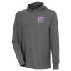 Antigua Sacramento Kings Heather Black Saga Long Sleeve Fabulous Hoodie T Shirt