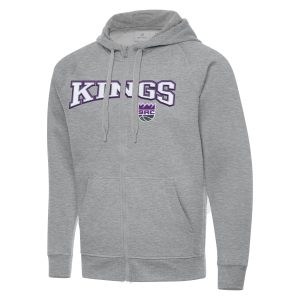 Antigua Sacramento Kings Heather Gray Big & Tall Victory Full Zip Hoodie Gorgeous Jacket