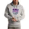 Antigua Sacramento Kings Elegant Heather Gray Team Logo Victory Pullover Hoodie
