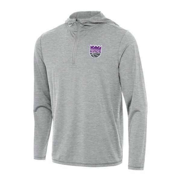 Antigua Sacramento Kings Heather Gray Tidy Quarter Zip Hoodie Elegant